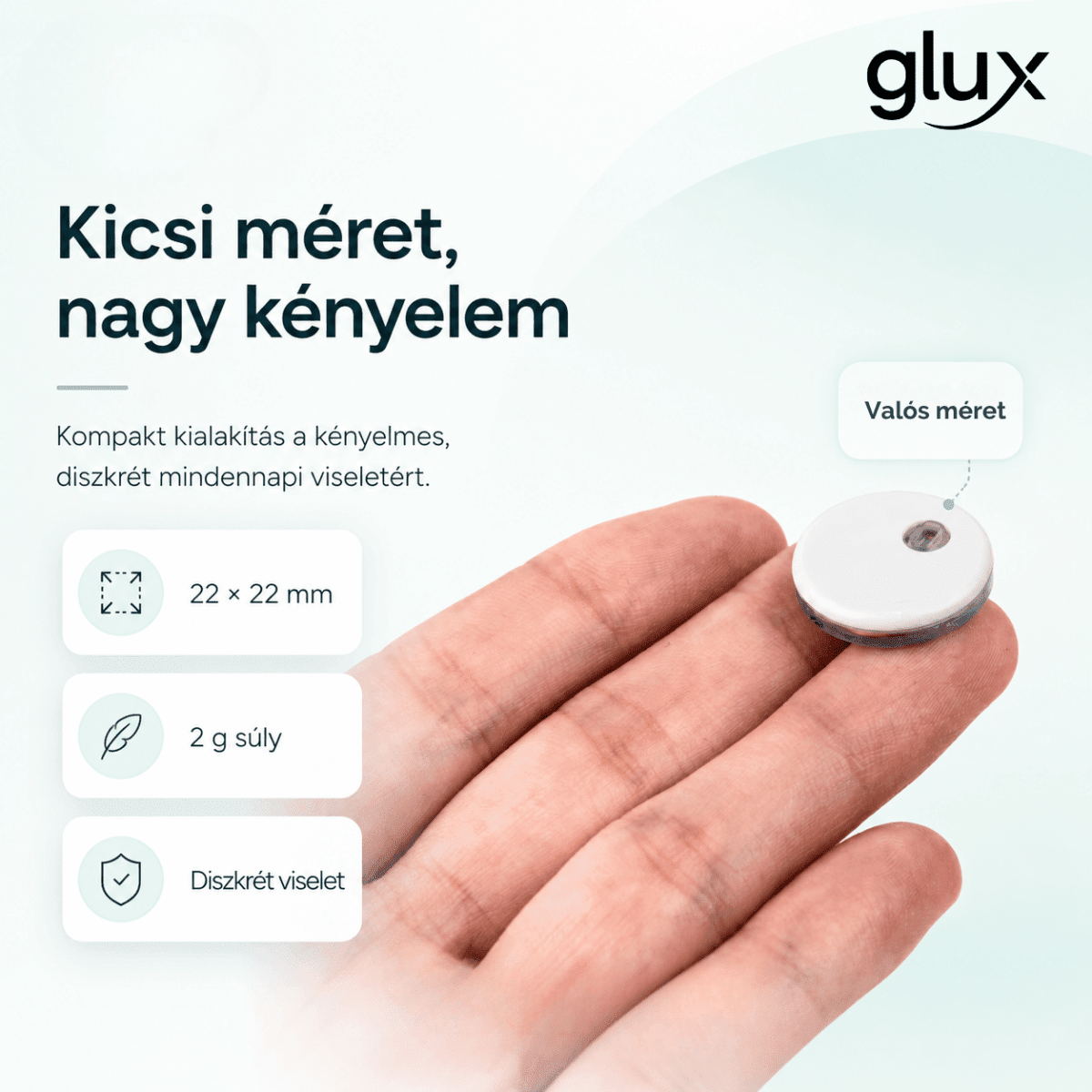 Linx folyamatos vércukormérő szenzor a folyamatos szöveti glükózmonitorozáshoz - GluX