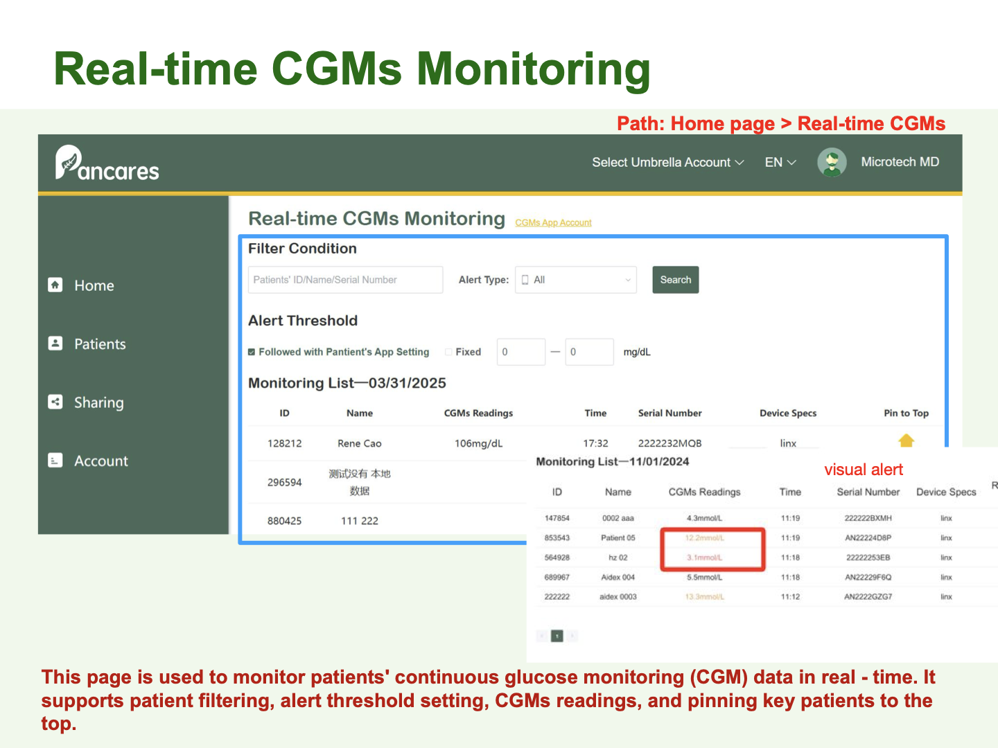 A valós idejű CGM monitorozás képe